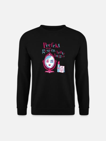Perfekt war gestern, heute buggt es - Unisex Pullover - Schwarz