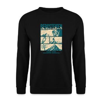 Bergsteigen Motivation Kein Weg Egal - Unisex Pullover - Schwarz - Vorne - Alina (178cm) & Michal (187cm)