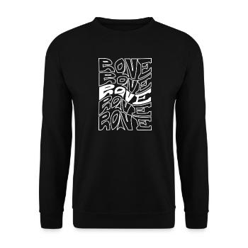 Rave Typography Waves Pattern - Unisex Sweatshirt - black - Front - Alina (178cm) & Michal (187cm)