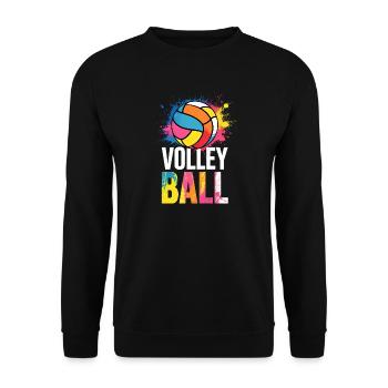 Volleyball Colorful Splashes Sports Team - Unisex Sweatshirt - black - Front - Alina (178cm) & Michal (187cm)