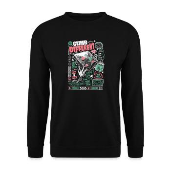 Boulder More Climbing Motivation - Unisex Pullover - Schwarz - Vorne - Alina (178cm) & Michal (187cm)