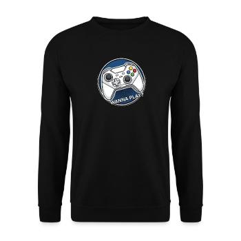 Logo manette : voulez jouer - Sweat-shirt Unisexe - noir - Devant - Alina (178cm) & Michal (187cm)