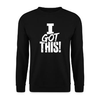 Ich habe dieses kühne Selbstvertrauenszitat bekommen - Unisex Pullover - Schwarz - Vorne - Alina (178cm) & Michal (187cm)