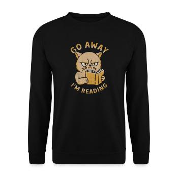 Geh weg, ich lese - Unisex Pullover - Schwarz - Vorne - Alina (178cm) & Michal (187cm)
