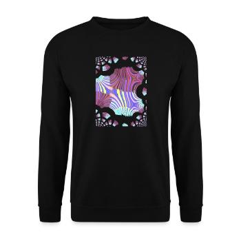 Psychedelic Neon Spiral - Unisex Sweatshirt - black - Front - Alina (178cm) & Michal (187cm)