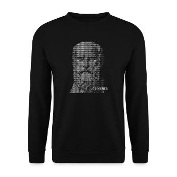 Diogenes der Zyniker ASCII-Porträt - Unisex Pullover - Schwarz - Vorne - Alina (178cm) & Michal (187cm)