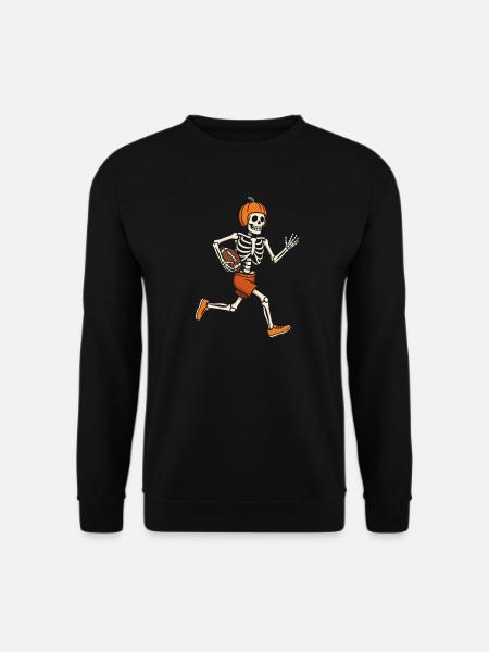 Halloween-Skeleton-Footballspieler - Unisex Pullover - Schwarz