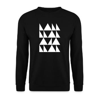 Dreiecksgittermuster - Unisex Pullover - Schwarz - Vorne - Alina (178cm) & Michal (187cm)