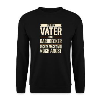 Vater Und Dachdecker Papa Lustiger Handwerk Spruch - Unisex Pullover - Schwarz - Vorne - Alina (178cm) & Michal (187cm)