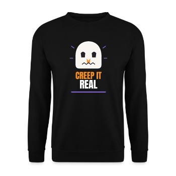 Creep It Real Ghost Tee - Unisex Pullover - Schwarz - Vorne - Alina (178cm) & Michal (187cm)