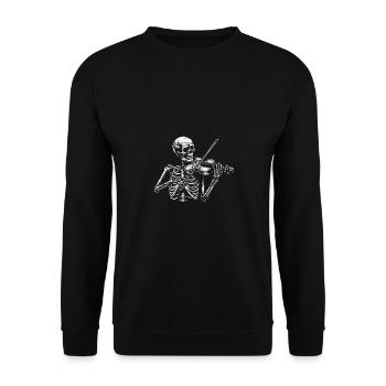 Squelette de crâne avec squelette de violon jouant du violon - Sweat-shirt Unisexe - noir - Devant - Alina (178cm) & Michal (187cm)