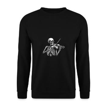 Squelette de crâne avec squelette de violon jouant du violon - Sweat-shirt Unisexe - noir - Devant - Alina (178cm) & Michal (187cm)
