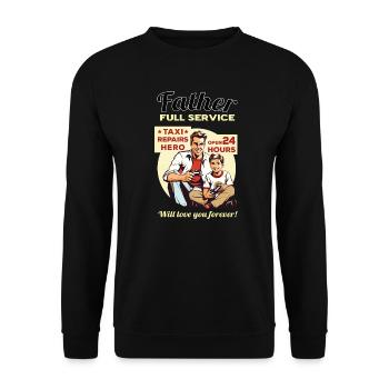 Father - full service - Unisex Pullover - Schwarz - Vorne - Alina (178cm) & Michal (187cm)