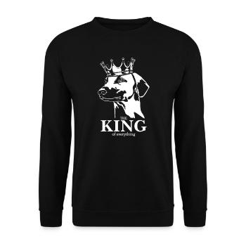 Sloughi King Hundespruch Hunde Hund Wilsigns - Unisex Pullover - Schwarz - Vorne - Alina (178cm) & Michal (187cm)