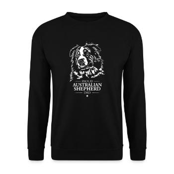 Australian Shepherd Dad Hunde Hund Wilsigns - Unisex Pullover - Schwarz - Vorne - Alina (178cm) & Michal (187cm)