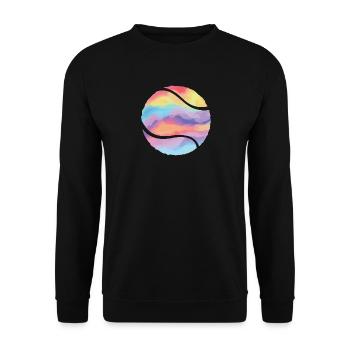 Tennisspieler Ball Damen Kinder Mädchen Tennis - Unisex Pullover - Schwarz - Vorne - Alina (178cm) & Michal (187cm)