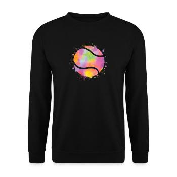 Tennisspieler Ball Kinder Damen Mädchen Tennis - Unisex Pullover - Schwarz - Vorne - Alina (178cm) & Michal (187cm)