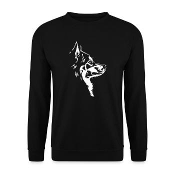 Alaskan Malamute Silhouette Dogs Dog Wilsigns - Unisex Sweatshirt - black - Front - Alina (178cm) & Michal (187cm)