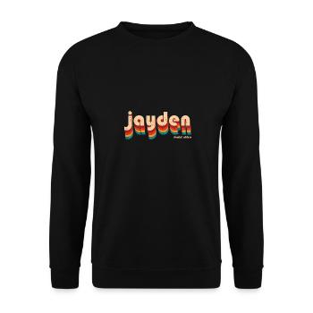Retro Jayden Name - Unisex Sweatshirt - black - Front - Alina (178cm) & Michal (187cm)
