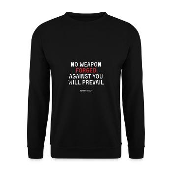 Bible Scripture Isaiah 54:17 - Unisex Sweatshirt - black - Front - Alina (178cm) & Michal (187cm)