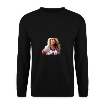 Portrait of a photorealistic beautiful woman Bball - Unisex Sweatshirt - black - Front - Alina (178cm) & Michal (187cm)