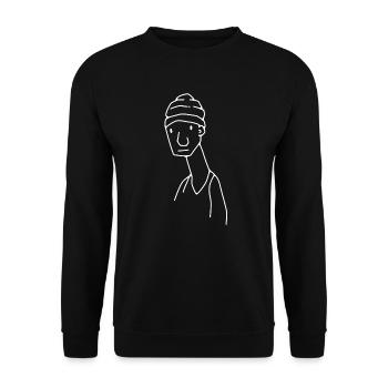 Komischer Typ - Unisex Pullover - Schwarz - Vorne - Alina (178cm) & Michal (187cm)