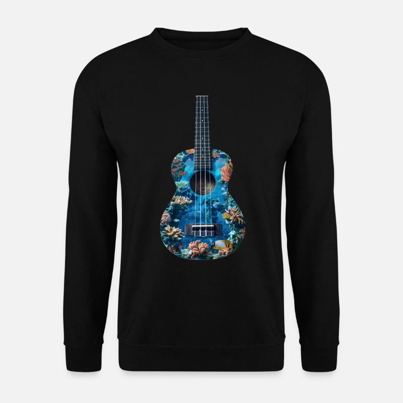 Fisch Ukulele - Unisex Pullover - Schwarz