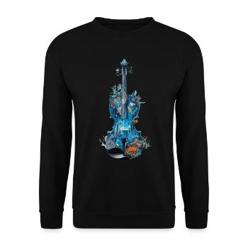Fisch Violine - Unisex Pullover - Schwarz - Vorne - Alina (178cm) & Michal (187cm)