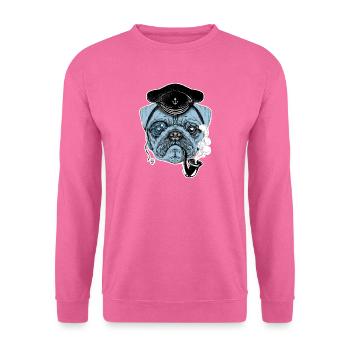 Pug Sailor - Sweat-shirt Unisexe - rose - Devant