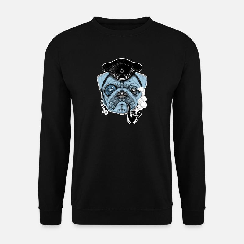 Pug Sailor - Sweat-shirt Unisexe - noir