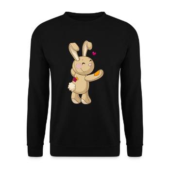 Süßer Hase - Unisex Pullover - Schwarz - Vorne - Alina (178cm) & Michal (187cm)