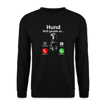 Dog call | Dog motif | gift - Unisex Sweatshirt - black - Front - Alina (178cm) & Michal (187cm)