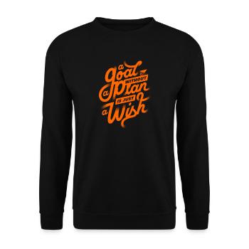 Ein Ziel ohne Plan ist nur ein Wunsch ✅ - Unisex Pullover - Schwarz - Vorne - Alina (178cm) & Michal (187cm)