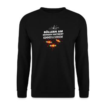Fireworks in the morning pyro - Unisex Sweatshirt - black - Front - Alina (178cm) & Michal (187cm)