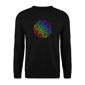Mandala round chakra - Unisex Pullover - Schwarz - Vorne - Alina (178cm) & Michal (187cm)