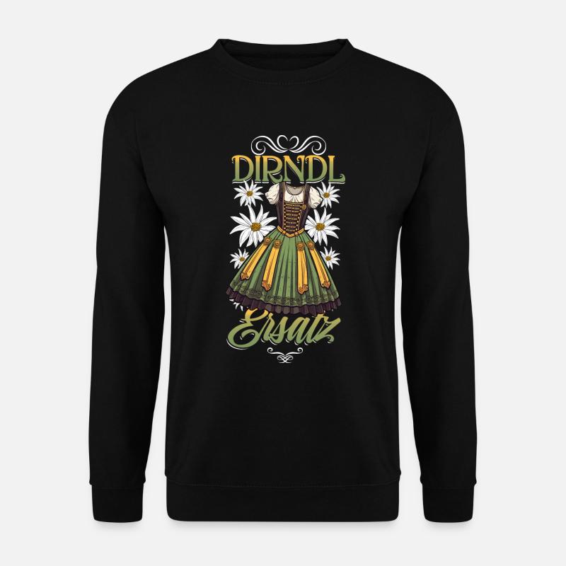Dirndl Ersatz Damen Tracht Trachtenshirt - Unisex Pullover - Schwarz