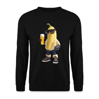 Banane - Unisex Pullover - Schwarz - Vorne - Alina (178cm) & Michal (187cm)
