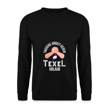 Tausche Arbeit gegen Texel Urlaub Nordholland - Unisex Pullover - Schwarz - Vorne - Alina (178cm) & Michal (187cm)