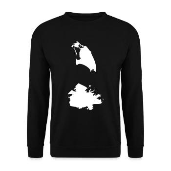 Antigua and Barbuda map flag - Unisex Sweatshirt - black - Front - Alina (178cm) & Michal (187cm)