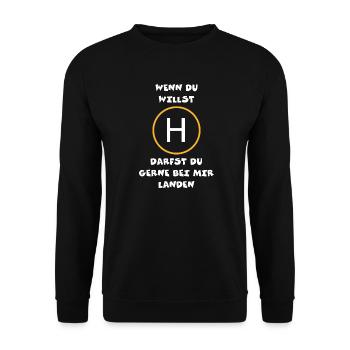 You are welcome to end up with me - Unisex Sweatshirt - black - Front - Alina (178cm) & Michal (187cm)