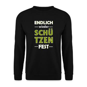 Endlich wieder Schützenfest - Unisex Pullover - Schwarz - Vorne - Alina (178cm) & Michal (187cm)