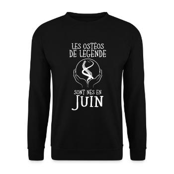 Ostéopathe Cadeau Juin Anniversaire Humour - Sweat-shirt Unisexe - noir - Devant - Alina (178cm) & Michal (187cm)
