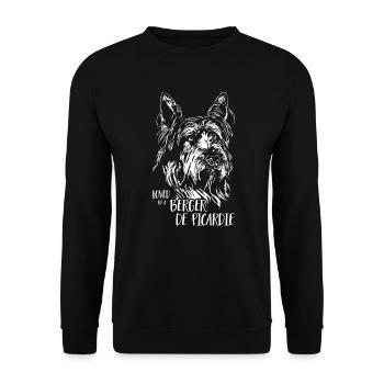 BERGER DE PICARDIE Hundespruch Hunde Spruch Hunde - Unisex Pullover - Schwarz - Vorne - Alina (178cm) & Michal (187cm)
