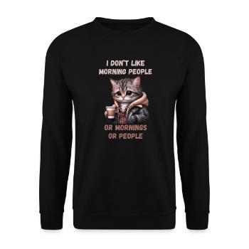 Je n’aime pas les gens du matin - Sweat-shirt Unisexe - noir - Devant - Alina (178cm) & Michal (187cm)