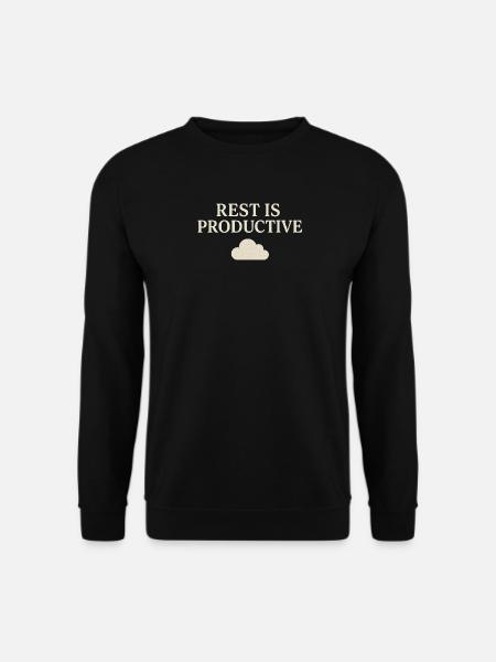 Rest is Productive Typografie - Unisex Pullover - Schwarz