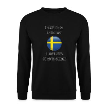 Thérapie Drapeau suédois Drôle Suède - Sweat-shirt Unisexe - noir - Devant - Alina (178cm) & Michal (187cm)