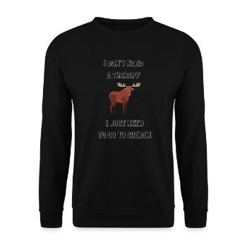 Tier Schwedischer Elch Geschenk Schweden - Unisex Pullover - Schwarz - Vorne - Alina (178cm) & Michal (187cm)