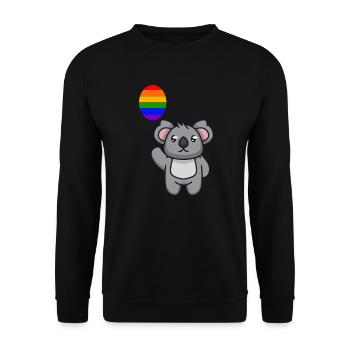 Rainbow Balloon Koala Australia Animal LGBT - Unisex Sweatshirt - black - Front - Alina (178cm) & Michal (187cm)