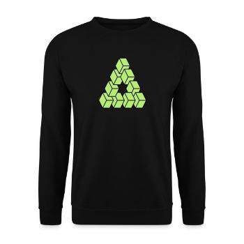 Optical illusion - Impossible figure - Unisex Sweatshirt - black - Front - Alina (178cm) & Michal (187cm)