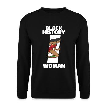 black history women Superheld Geschenk - Unisex Pullover - Schwarz - Vorne - Alina (178cm) & Michal (187cm)